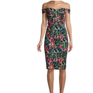 Aidan Mattox Strapless Floral Dress - Multicolor
